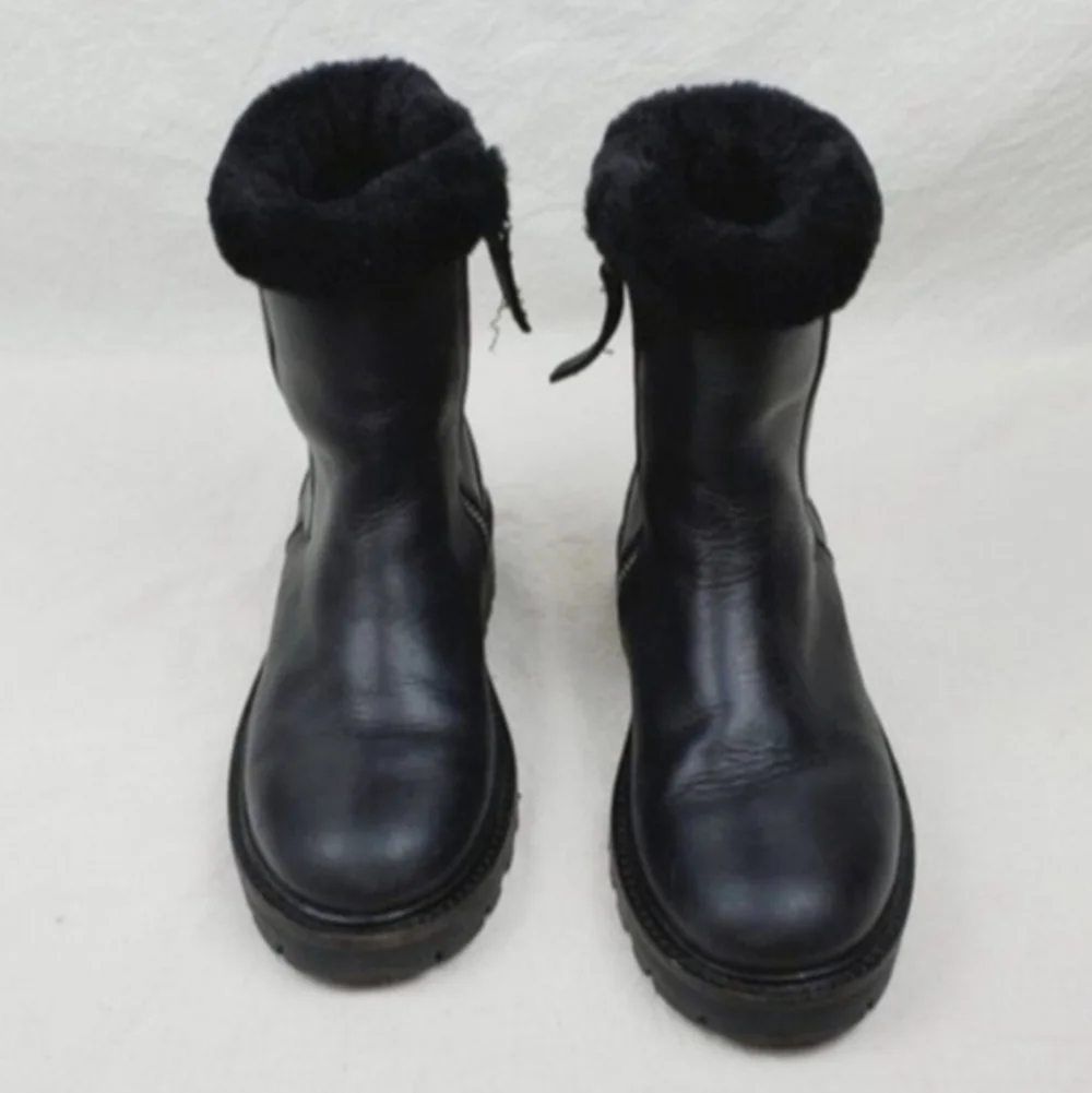 Zara fur top winter boots Size 34